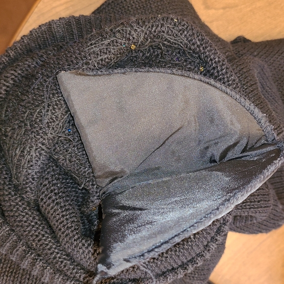 Vintage Margules black sweater with sequines Sz L - Picture 6 of 9